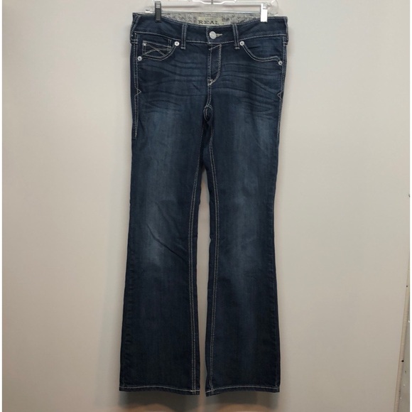 Ariat Western Bootcut jeans Women's 29R Blue cowgirl rodeo denim Ariat Real EUC - Picture 14 of 14